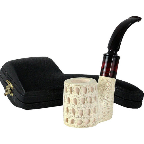 Special 3D Teardrop Lattice Sitter Meerschaum Pipe