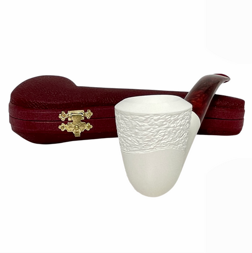 Deluxe 9mm Rusticated Top Dublin Meerschaum Pipe