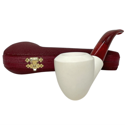 Deluxe 9mm Smooth Flared Shank Meerschaum Pipe