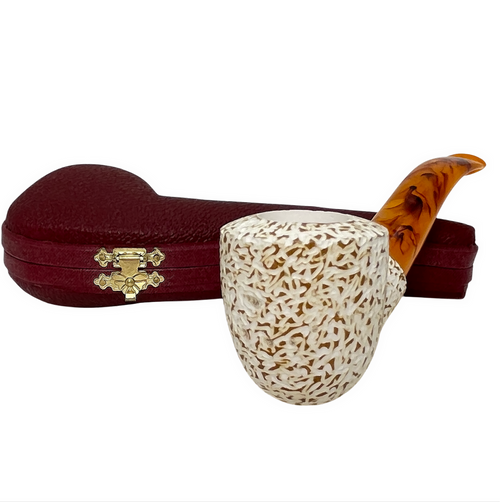 Deluxe 9mm Rustic Dublin Meerschaum Pipe