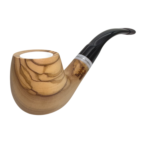 Smooth Meerschaum Lined 9mm Olive Wood Pipe