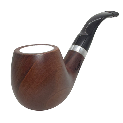 9mm Smooth Brown Pear Wood Meerschaum Lined Pipe