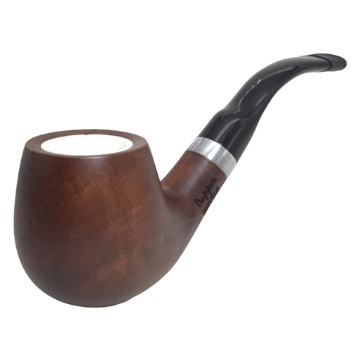 9mm Smooth Medium Brown Pear Wood Meerschaum Lined Pipe