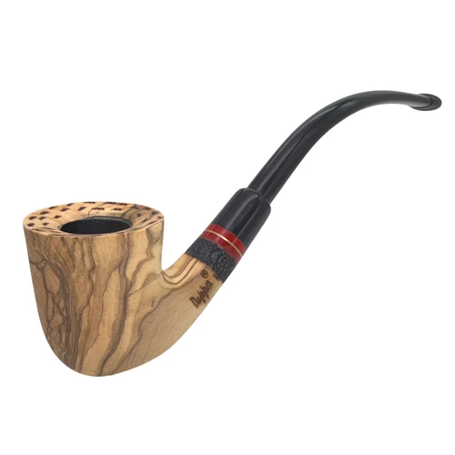 Dapper 9mm Textured Finish Olive Wood Churchwarden Pipe