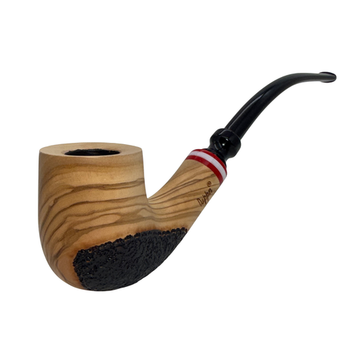 Dapper 9mm Rustic Bottom Olive Wood Churchwarden Pipe