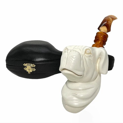 Special Mastiff Dog Meerschaum Pipe