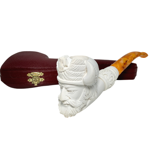 Winged Helmet Viking Knurl Meerschaum Pipe
