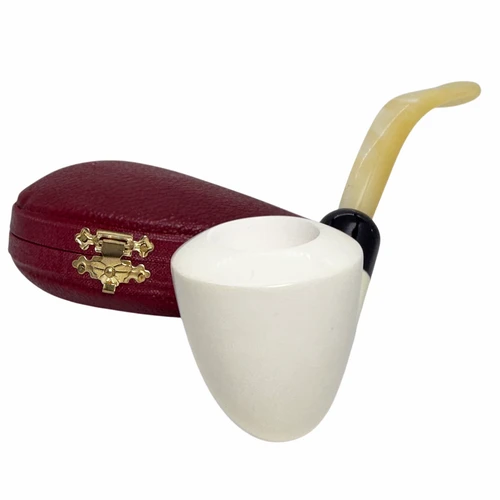 Army Mount Style Dublin Ivory Stem Meerschaum Pipe