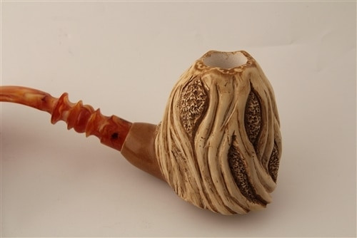 tobacco volcano Marinko Nerali Pipe (376/19) 1/4 Bent Tipsy with Ring and Plateau Volcano Shaped Tobacco Pipe Glossy