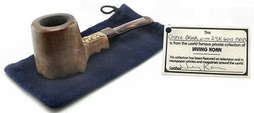cooper tobacco Meerschaum Pipes - Cooper Briar Pipe with 24K Pure Solid Gold Nuggets