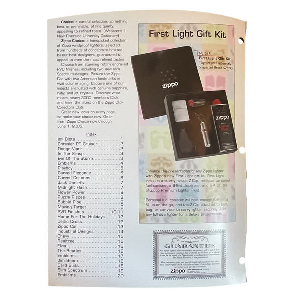 2004 Zippo Catalog - Choice | Royal Meerschaum Pipes