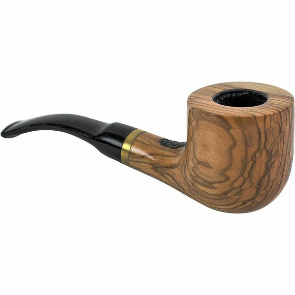 wooden tobacco pipe Dapper Rusticated 9mm Olive Wood Pipe