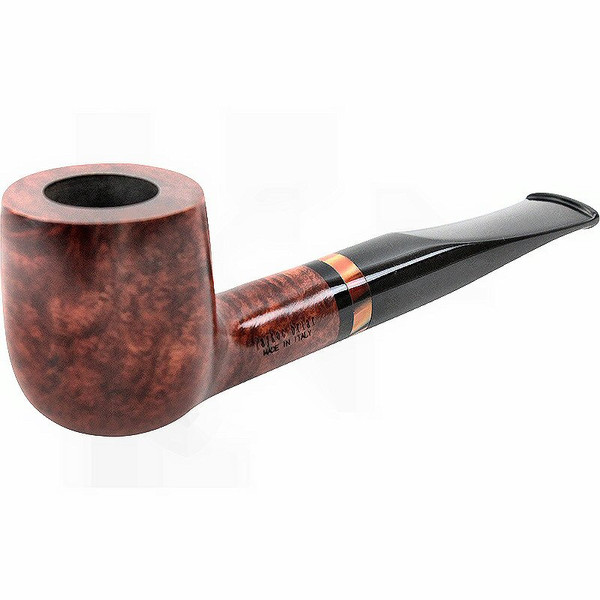 Pot Lucite Band Straight Stem Italian Briar Pipe
