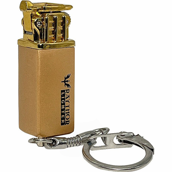 Mini Raythor Butane Ligher with Keychain - Gold