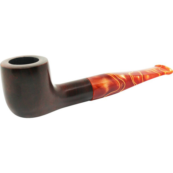 Brown Pot Acrylic Straight Stem Italian Briar Pipe