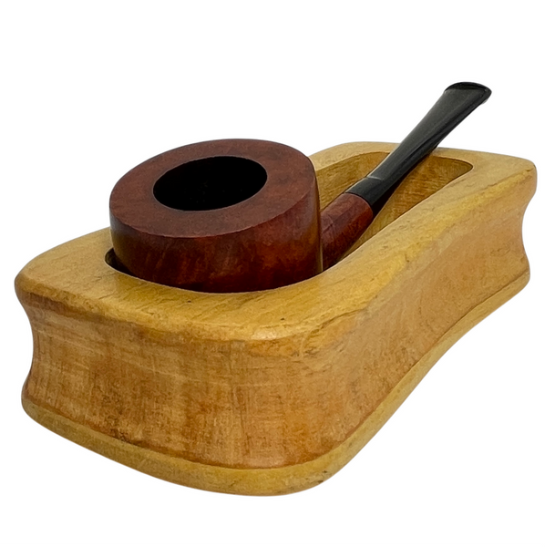 Single Flat Pipe Holder - Light Wood Cradle