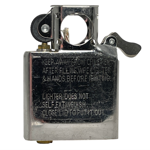 Zippo Brushed Chrome Man Smoking Pipe Lighter