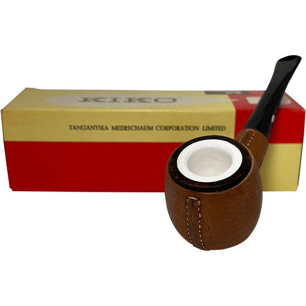Kiko Leather Wrap African Meerschaum Lined Pipe | Royal Meerschaum