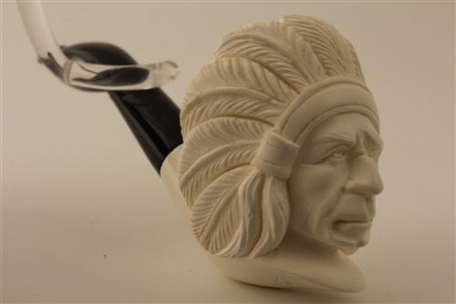 indian head tobacco Deluxe Hand Carved Meerschaum Pipes Discover the Tobacco Indian Life Size Statue Lucky Strike 