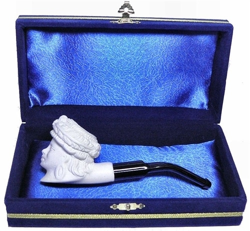 工芸品 Gold blue lumpy pipe mini-deluxe-victorian-lady-
