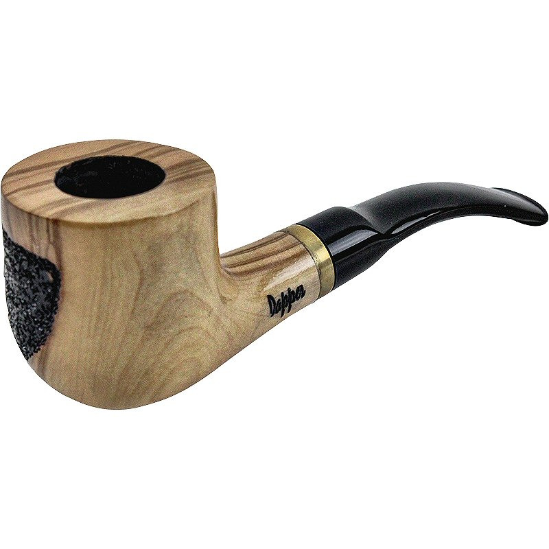 Dapper 9mm Smooth and Rustic Olive Wood Pipe