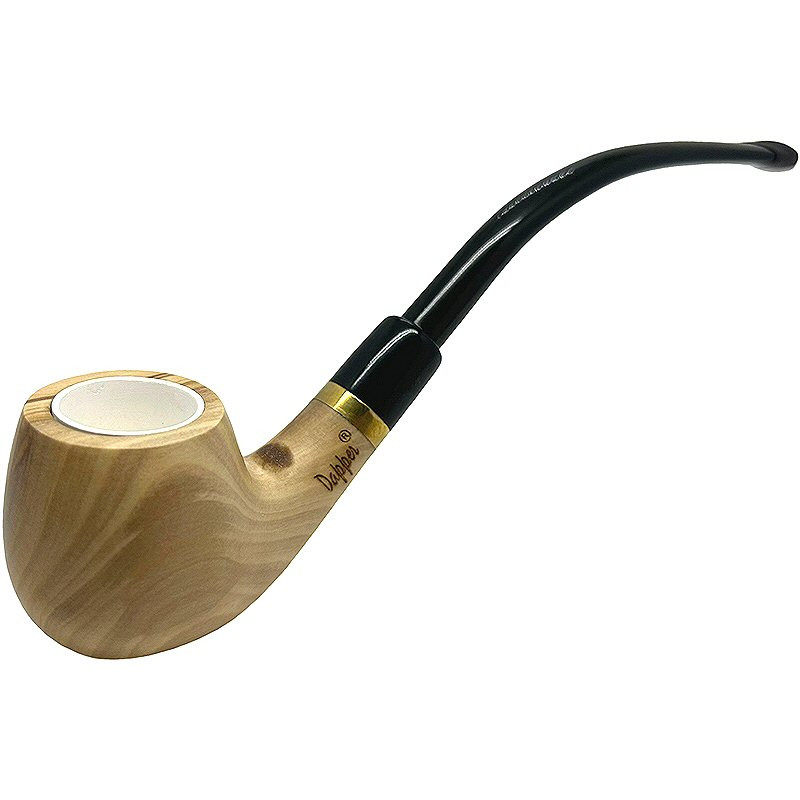 Meerschaum Lined Dapper Churchwarden Olive Wood Pipe | Royal