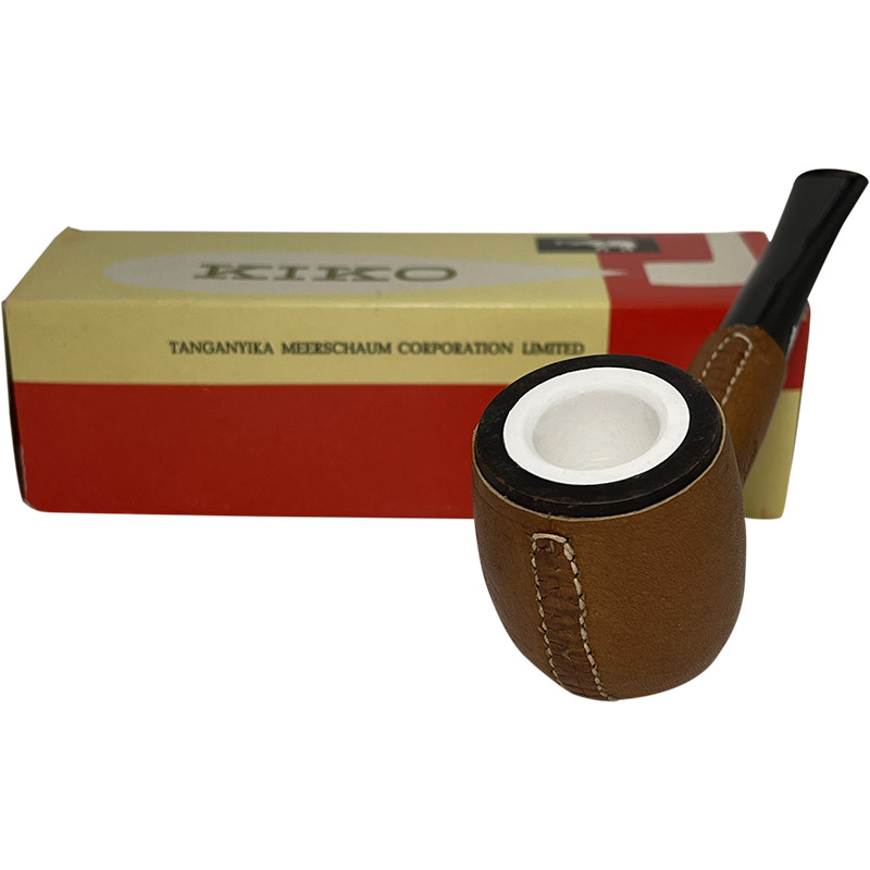 Kiko Billiard Leather Wrap African Meerschaum Lined Pipe | Royal