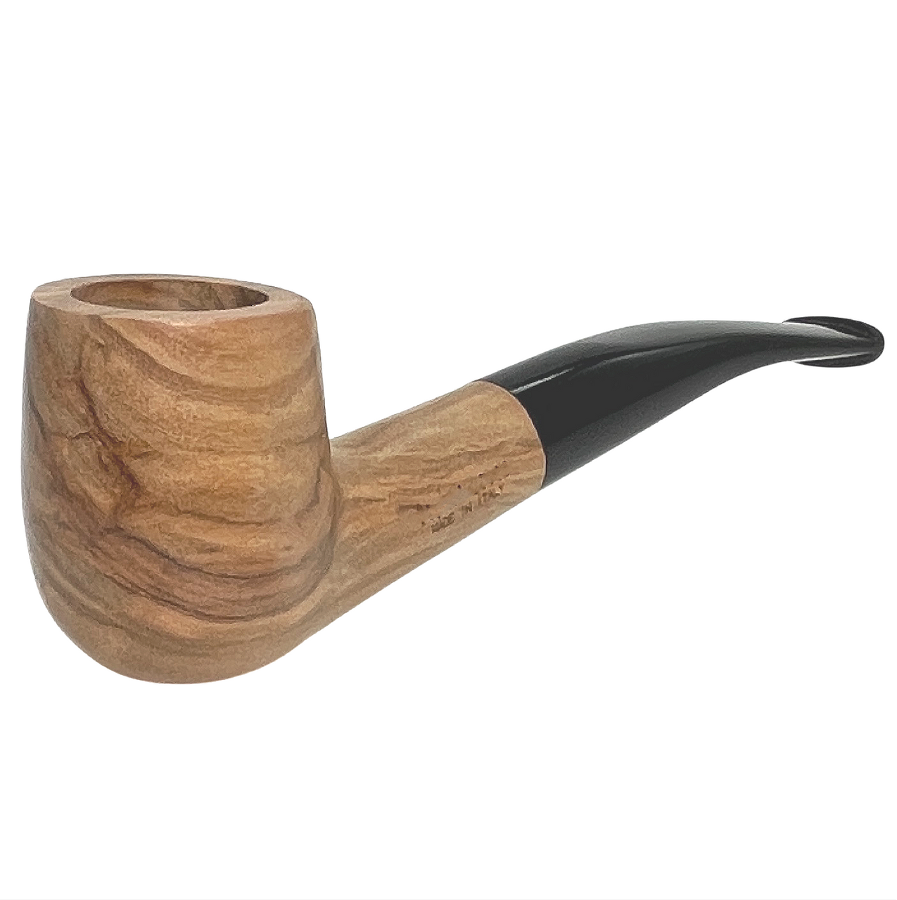 small bowl tobacco pipe Small Bowl Bent Stem Italian Olive Wood Pipe