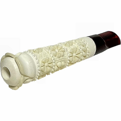Lubinski Meerschaum Pipe In Floral Sculpted Sea Foam - Foto 4