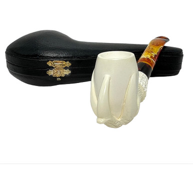 Deluxe Claw with Cuff Shank Meerschaum Pipe