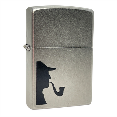 Zippo Satin Chrome Sherlock Holmes Pipe Lighter | Royal Meerschaum