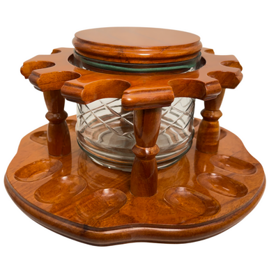 pipe rack with tobacco jar Three Stand Scotte Wooden Tobacco Pipe Stand,For