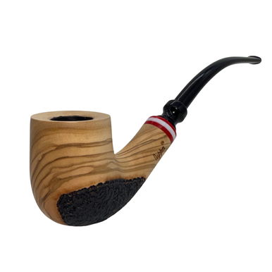 Dapper 9mm Rustic Bottom Olive Wood Churchwarden Pipe | Royal