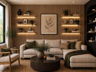 How Lighted Floating Shelves Replace Recessed Lighting in Living Rooms