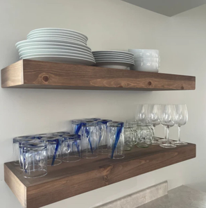 Can floating shelves hold glasses and dishes?