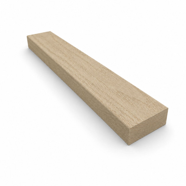 White oak square edge return for stair treads angled view