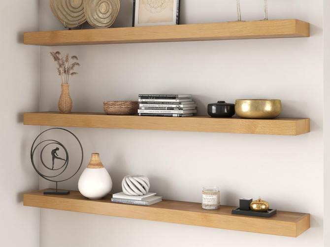J Thomas Home Superior Alder 3" Thick Floating Shelves 