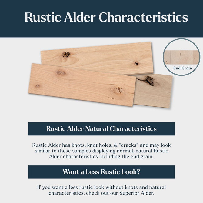 Rustic Alder Battery Lit Floating Shelves