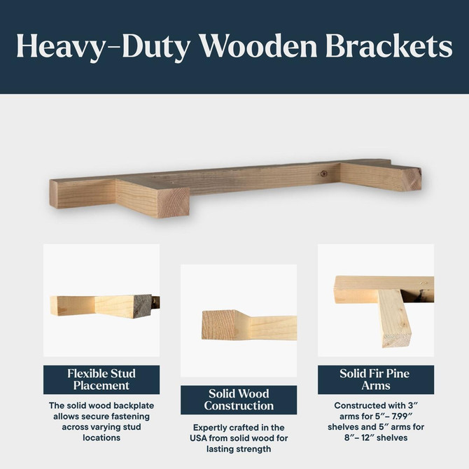 J Thomas Home White Oak 3" Thick Lighted Floating Shelves 