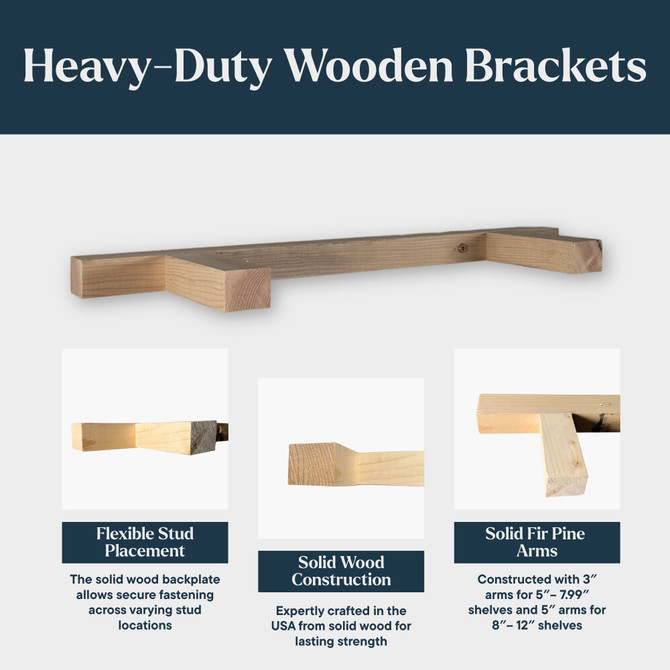 Rustic Alder 3" Thick Floating Shelves