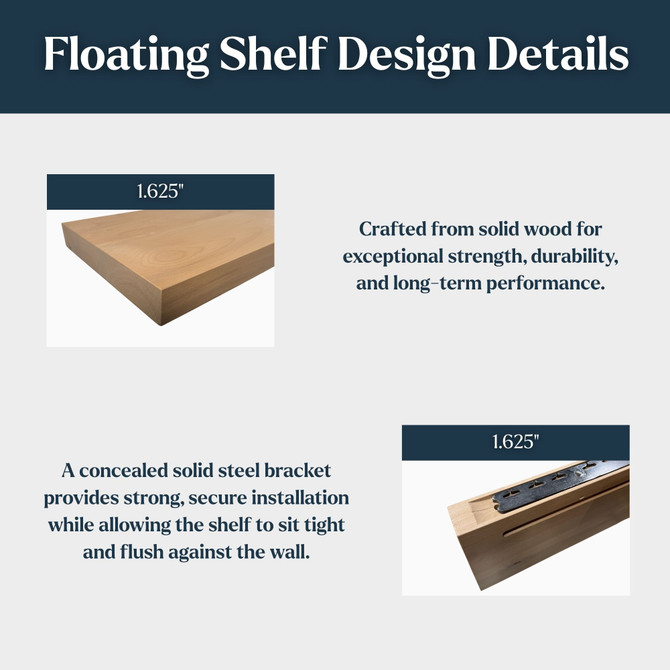 Maple Lighted Floating Shelves
