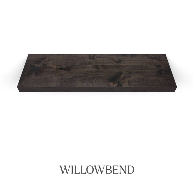 Rustic Alder Radius Corner Floating Shelves
