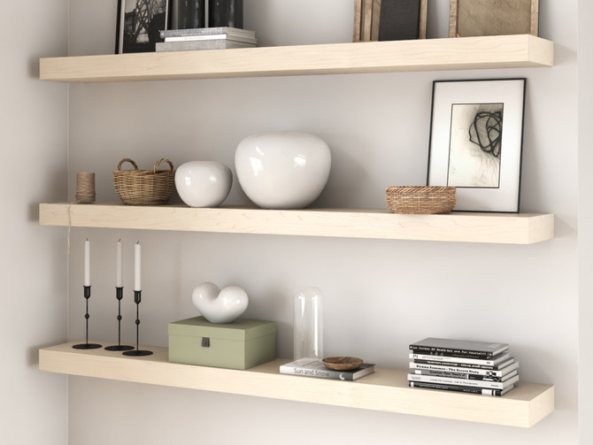 Maple 3" Thick Floating Shelves