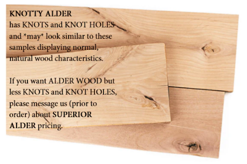 Rustic Alder 2" Thick Floating Shelves