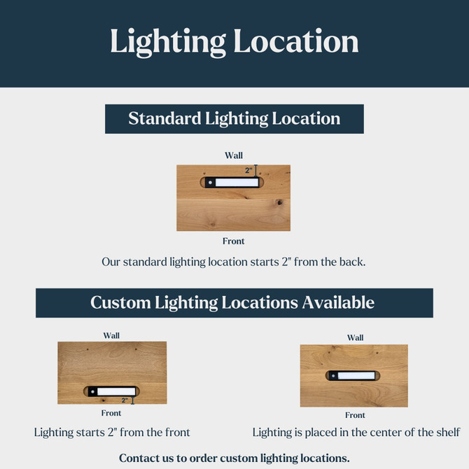 Superior Alder 3" Thick Battery Lit Floating Shelves