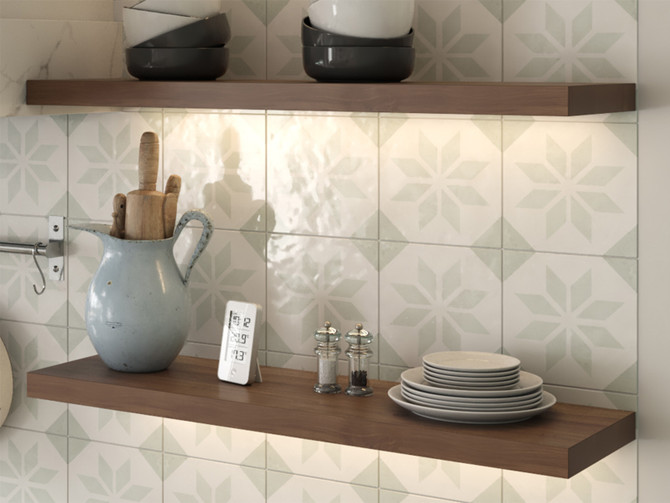 Walnut Lighted Floating Shelves