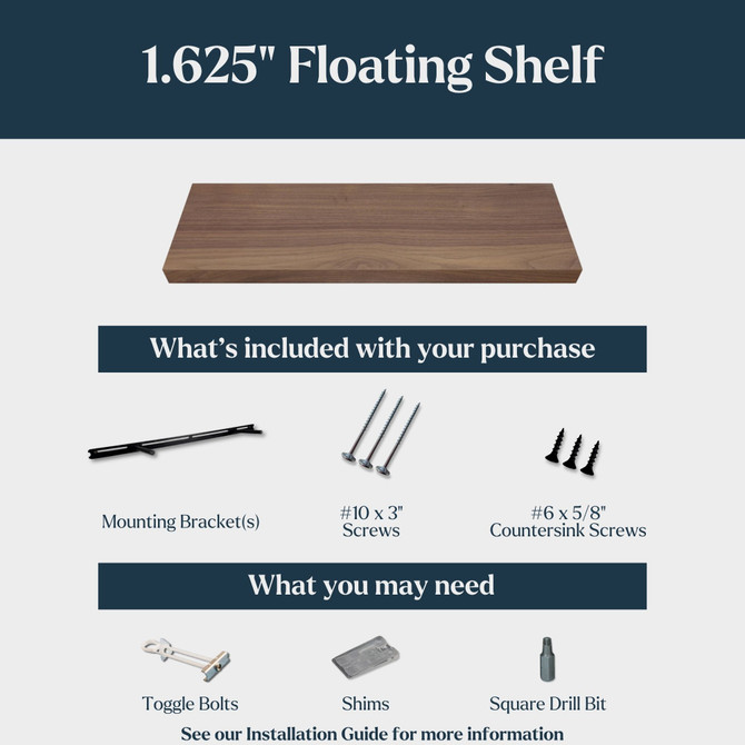 Walnut Floating Shelves