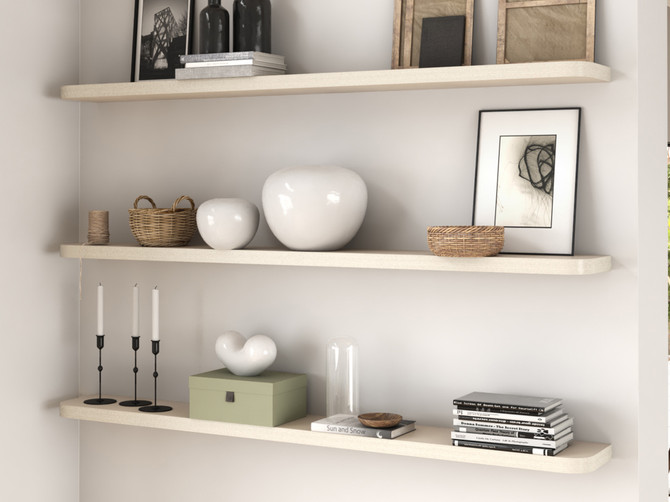 Maple Radius Corner Floating Shelves
