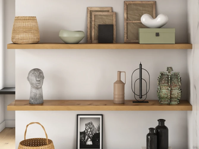 Rustic Alder Floating Shelves