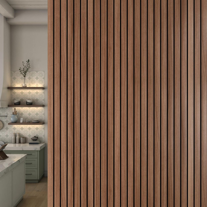 Walnut Acoustic Wood Slat Wall Panels
